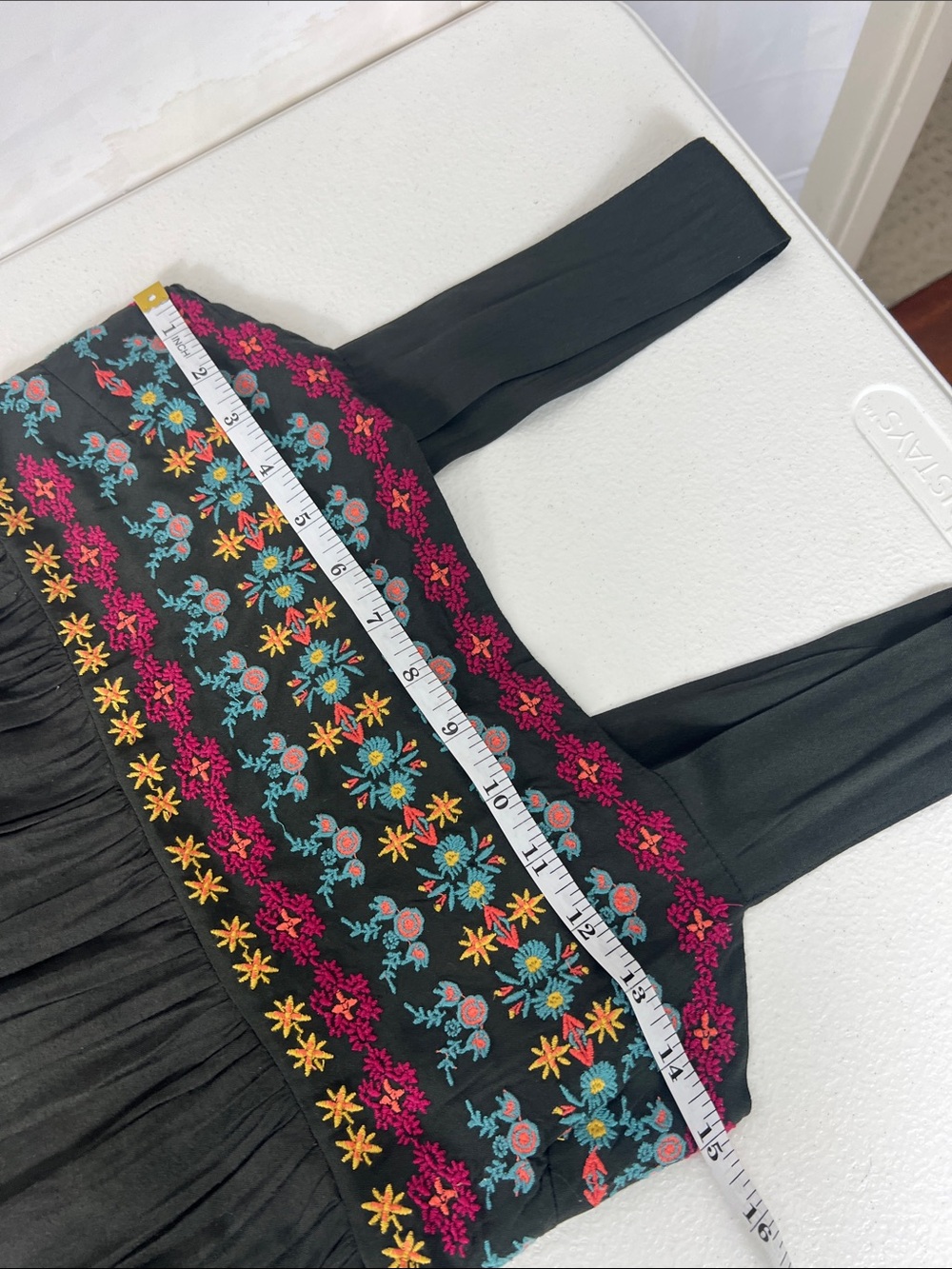 Natural Life Sz M Tricia Embroidered Maxi Sleeveless Dark Olive/Gray Boho - Picture 7 of 10